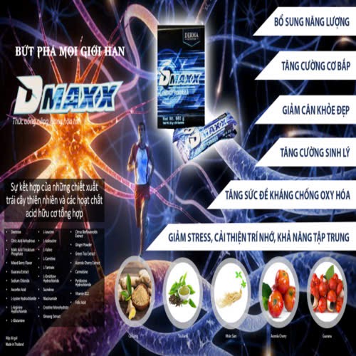 DMAXX thức uống bổ sung vitamin năng lượng có đường DAMODE 36 gói màu xanh mỗi gói 22gr