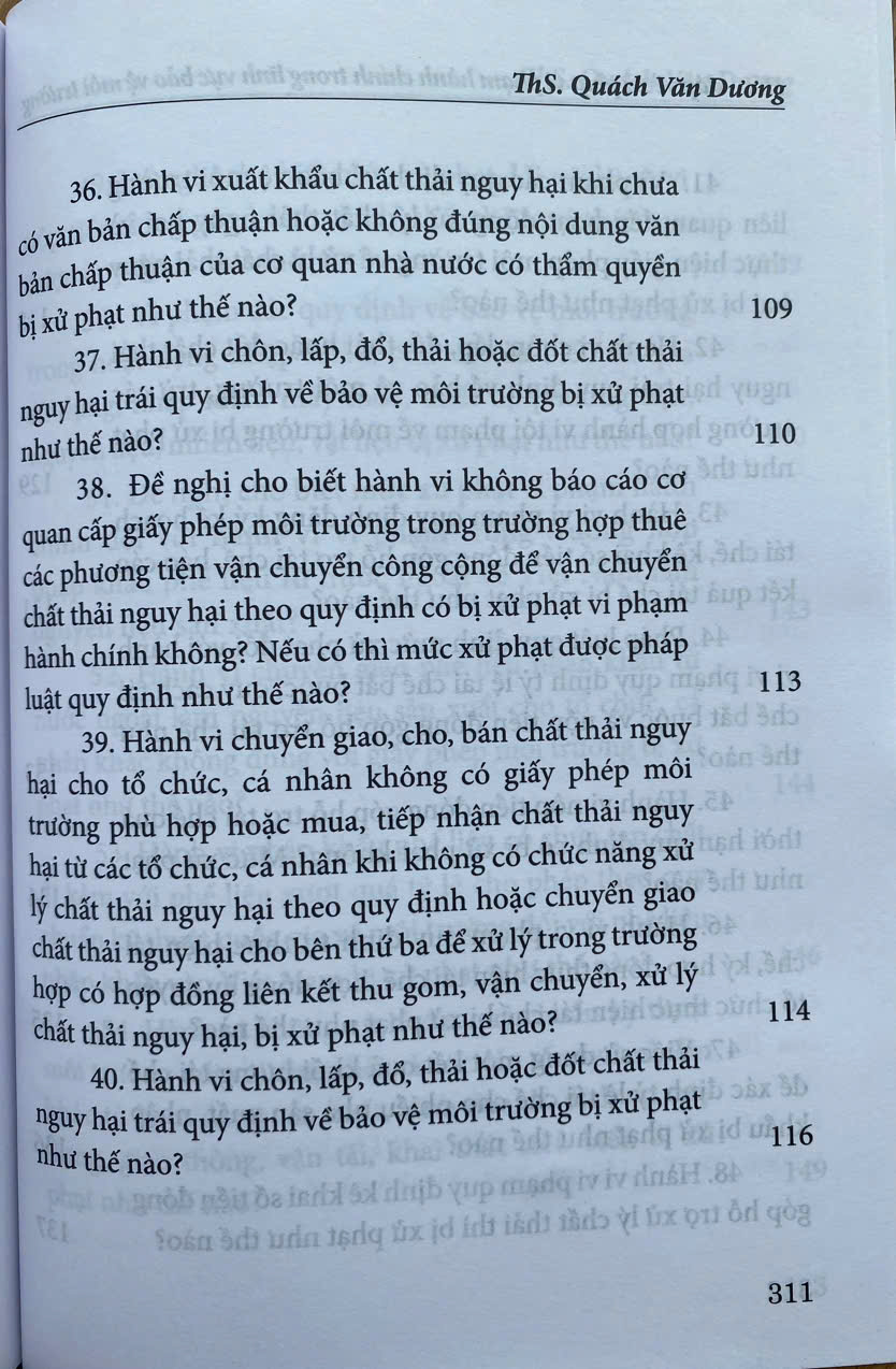 Hỏi - Đáp Về Xử Phạt Vi Phạm Hành Chính Trong Lĩnh Vực Bảo Vệ Môi Trường
