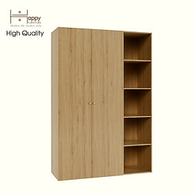 [Happy Home Furniture] SCANDINA, Tủ quần áo 2 cánh mở kết hợp kệ , 150cm x 55cm x 220cm ( DxRxC), TCM_098