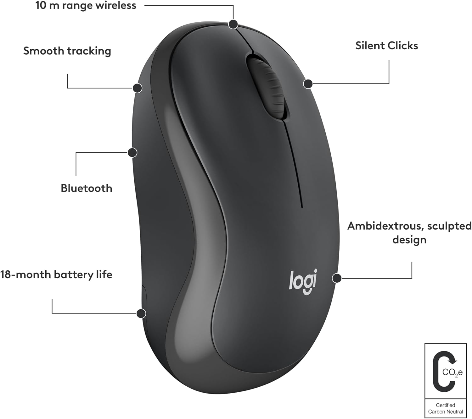Chuột Bluetooth Logitech M241 Silent ( không có usb kèm theo ) - Hàng chính hãng
