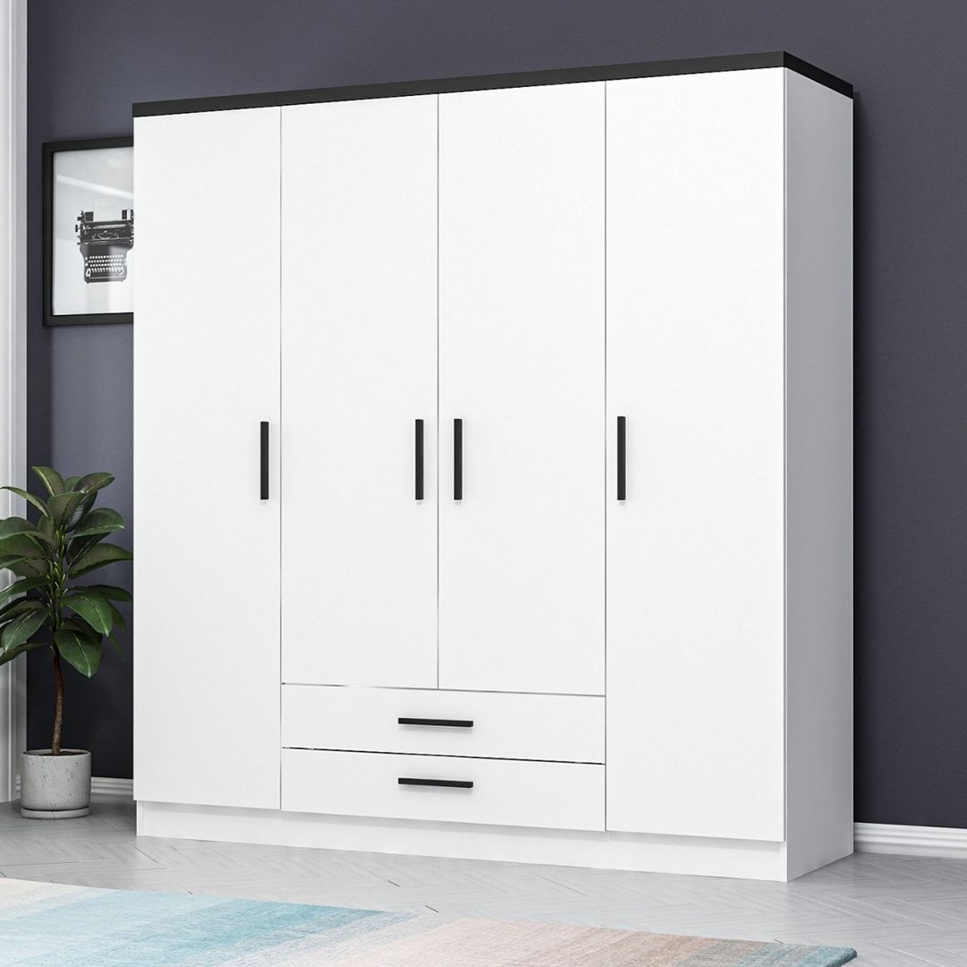 Tủ quần áo gỗ kiểu nhất tự lưu trữ đồ đa dạng SMLIFE Calypco