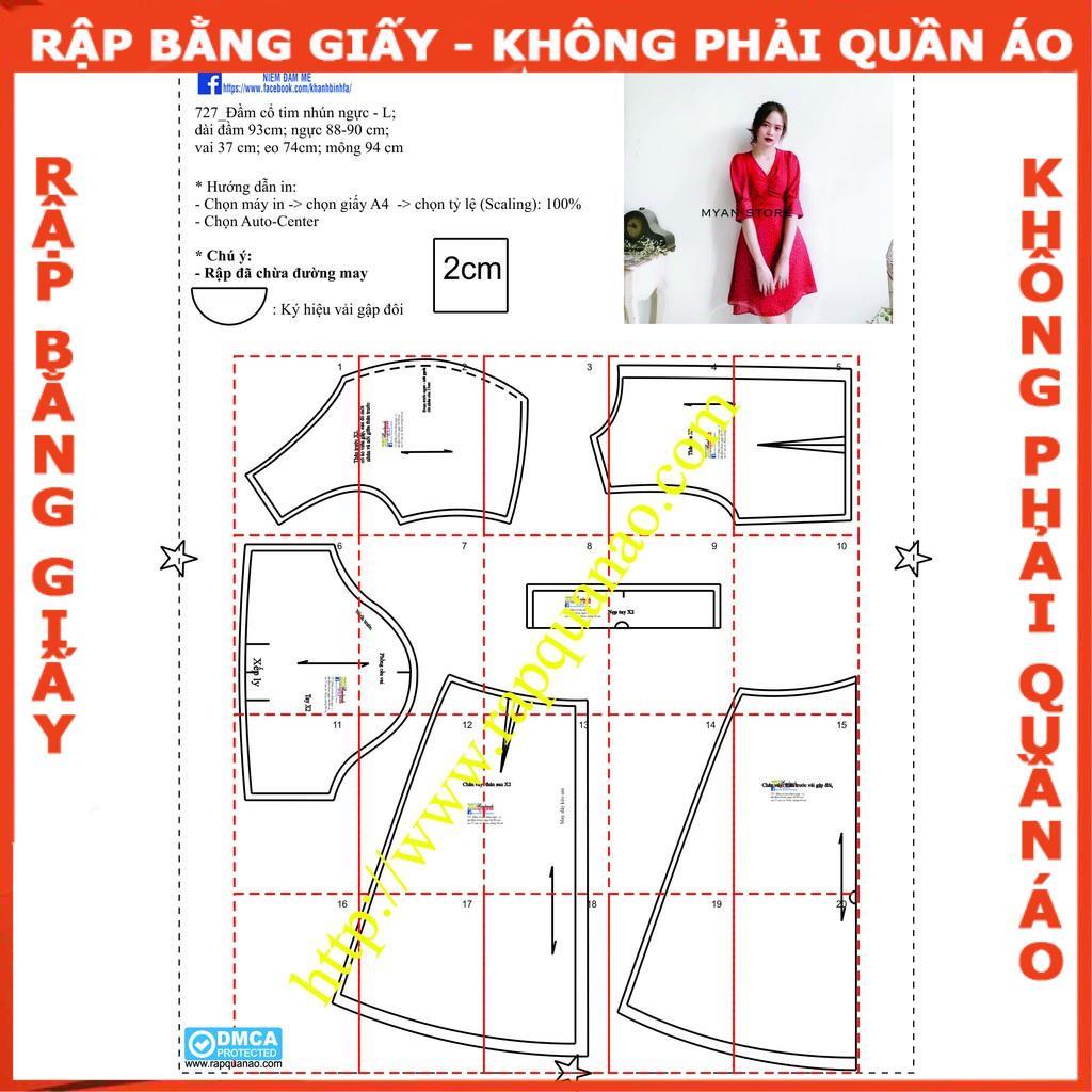 Rập đầm nhún ngực - Rập giấy mã 727 (BẢN VẼ)