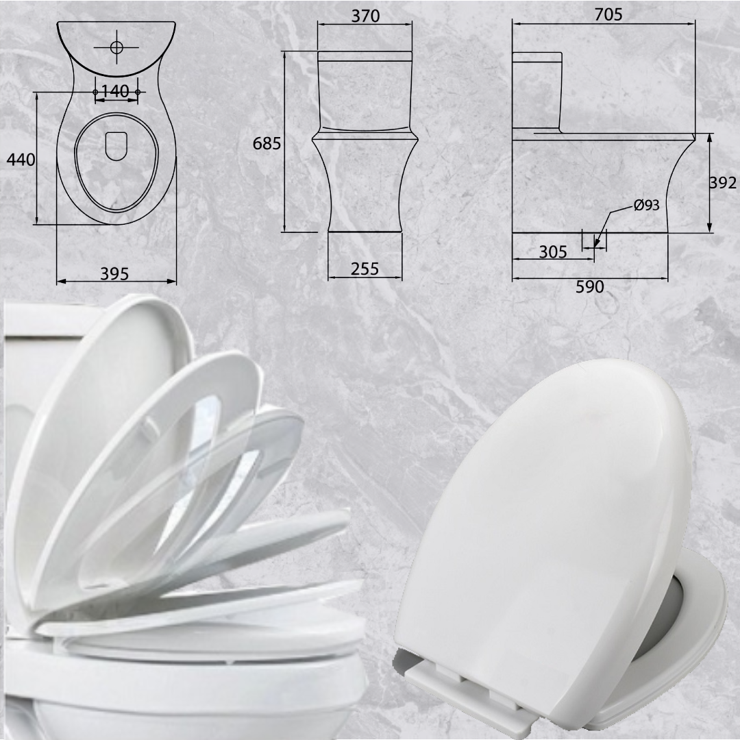 BỒN CẦU MỘT KHỐI CAO CẤP MÃ S-1106.1 Slim-Seat