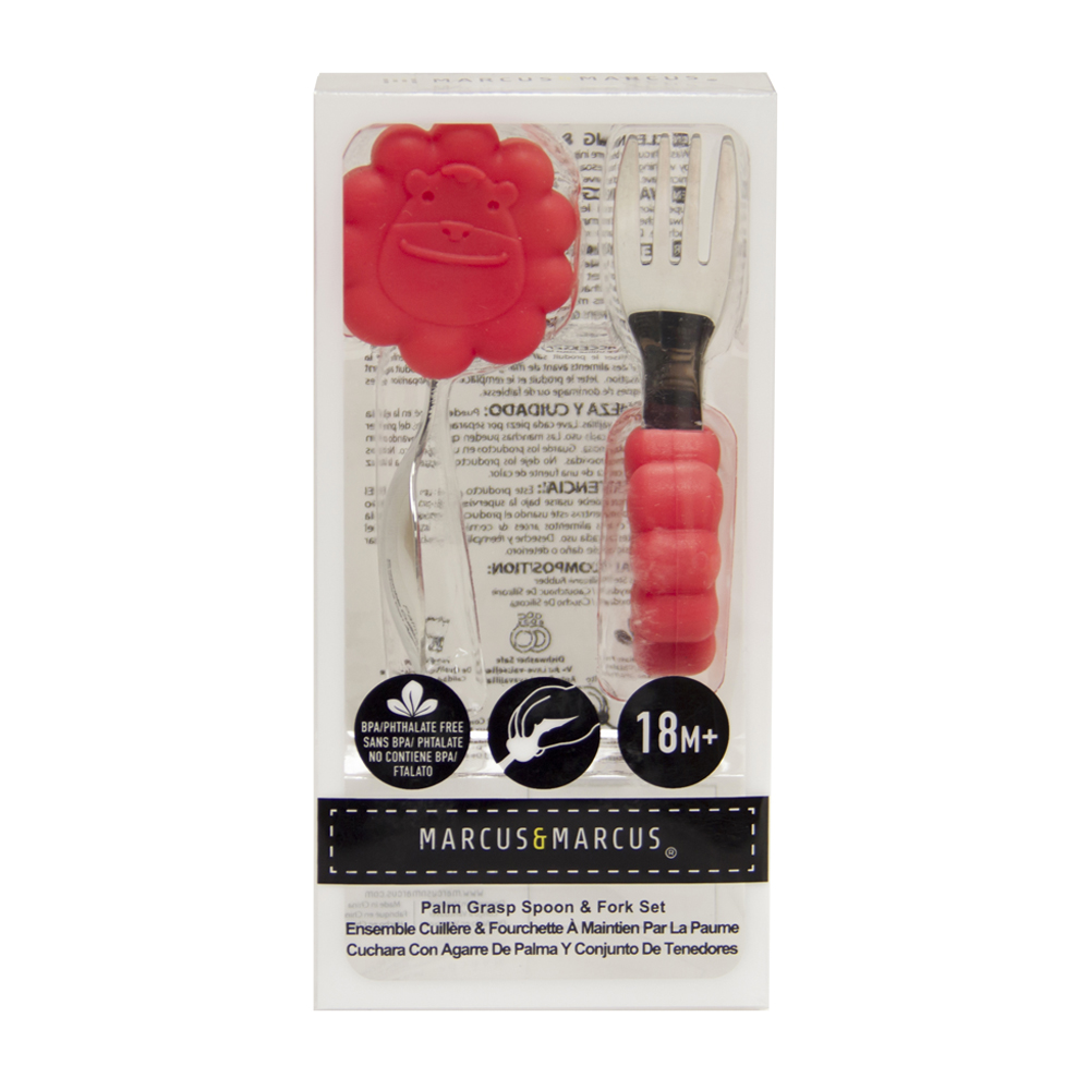 Bộ thìa nĩa tập ăn cho bé Palm Grasp Marcus & Marcus, từ 18 tháng
