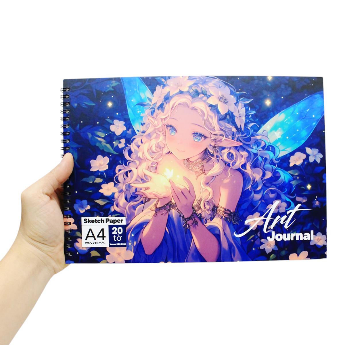 Tập Vẽ Lò Xo Art Journal A4 - 40 Trang 220gsm - The Sun - Manga Girl 02
