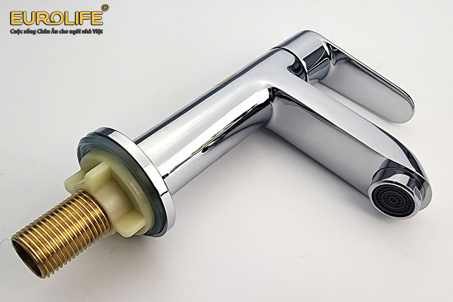 Vòi Lavabo lạnh chất liệu Đồng mạ Chrome Eurolife EL-LL120 (Trắng bạc)