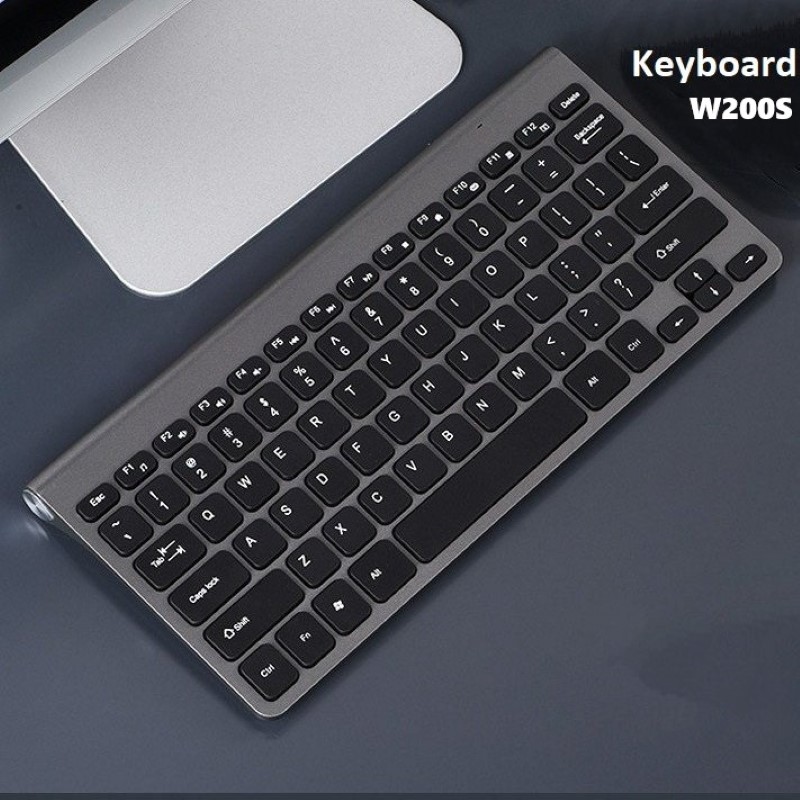 Bàn phím không dây mini W200S - đa kết nối bluetooth 5.0 + 3.0 + Usb wireless 2.4G hàng nhập khẩu
