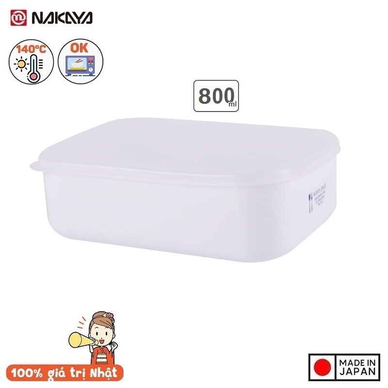Set 02 hộp đựng thực phầm White Pack 700ml và 800ml, thiết kế tinh tế, đẹp mắt, khả năng giữ kín hơi vượt trội - nội địa Nhật Bản