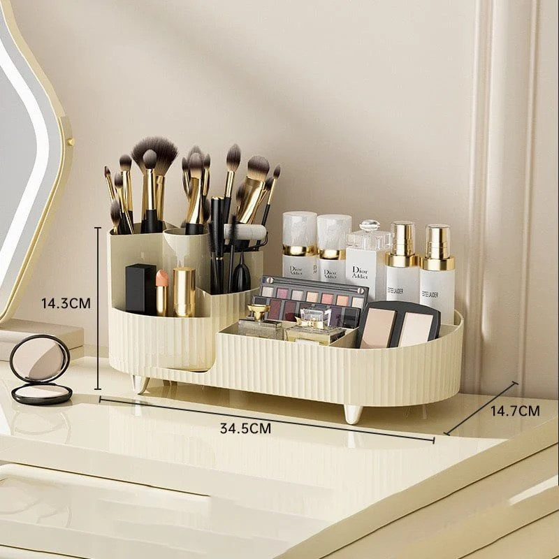 Kệ Đựng Mĩ Phẩm - Đồ Trang Điểm Để Bàn Xoay 360 Độ Sang Trọng, Hộp đựng mỹ phẩm, cọ trang điểm makeup