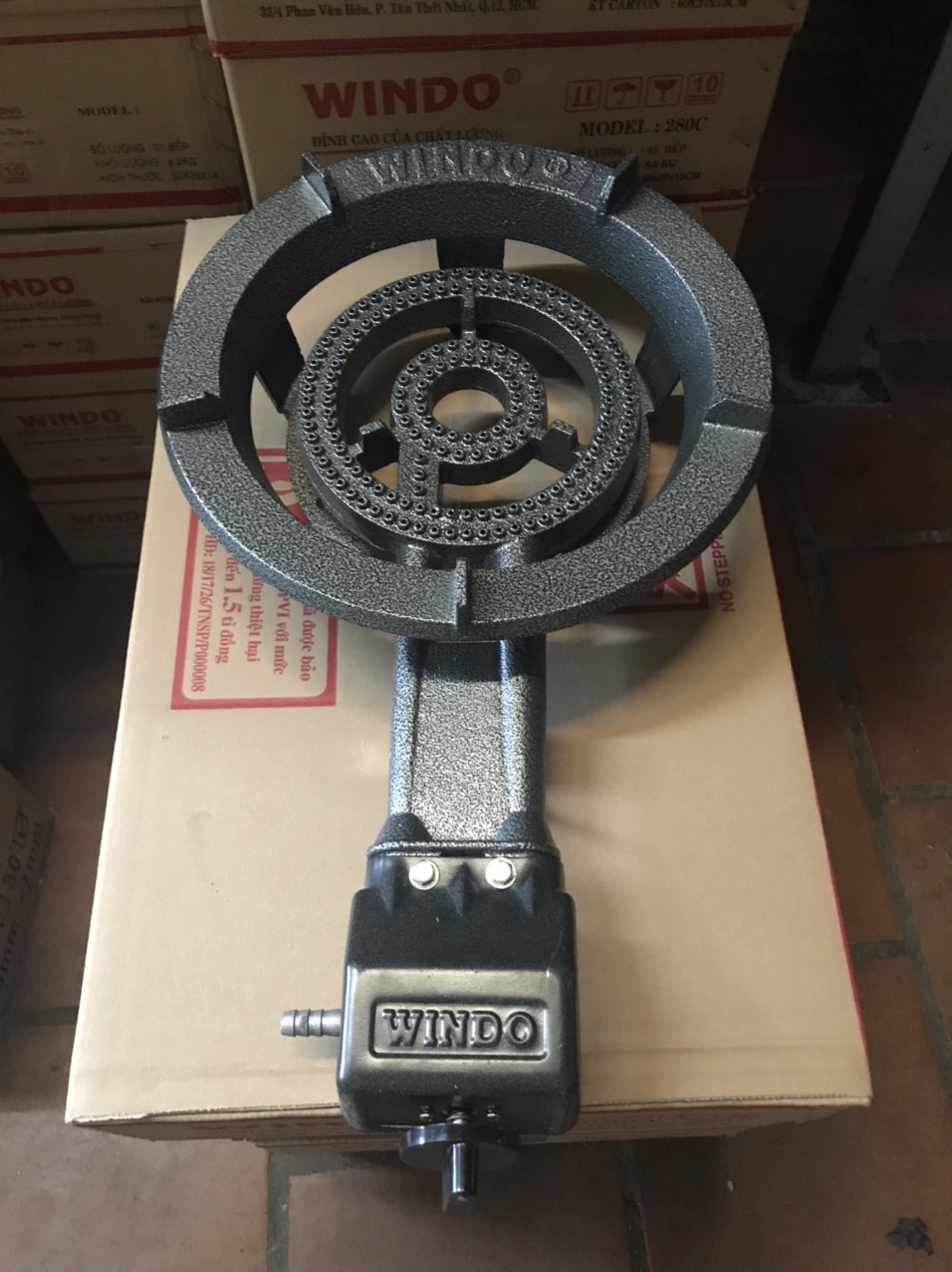 Bếp gas công nghiệp Windo 260C - Tặng bộ van dây (đầu đốt gang) - Hàng Chính Hãng