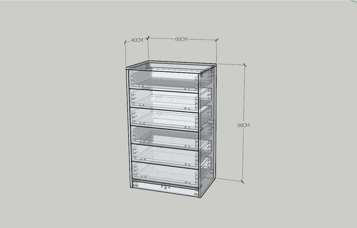 HAPPY FURNITURE , HEINEE - Tủ lưu trữ 6 ngăn kéo, THK_234 , 60cm x 40cm x 84cm DxRxC, sản phẩm phổ thông