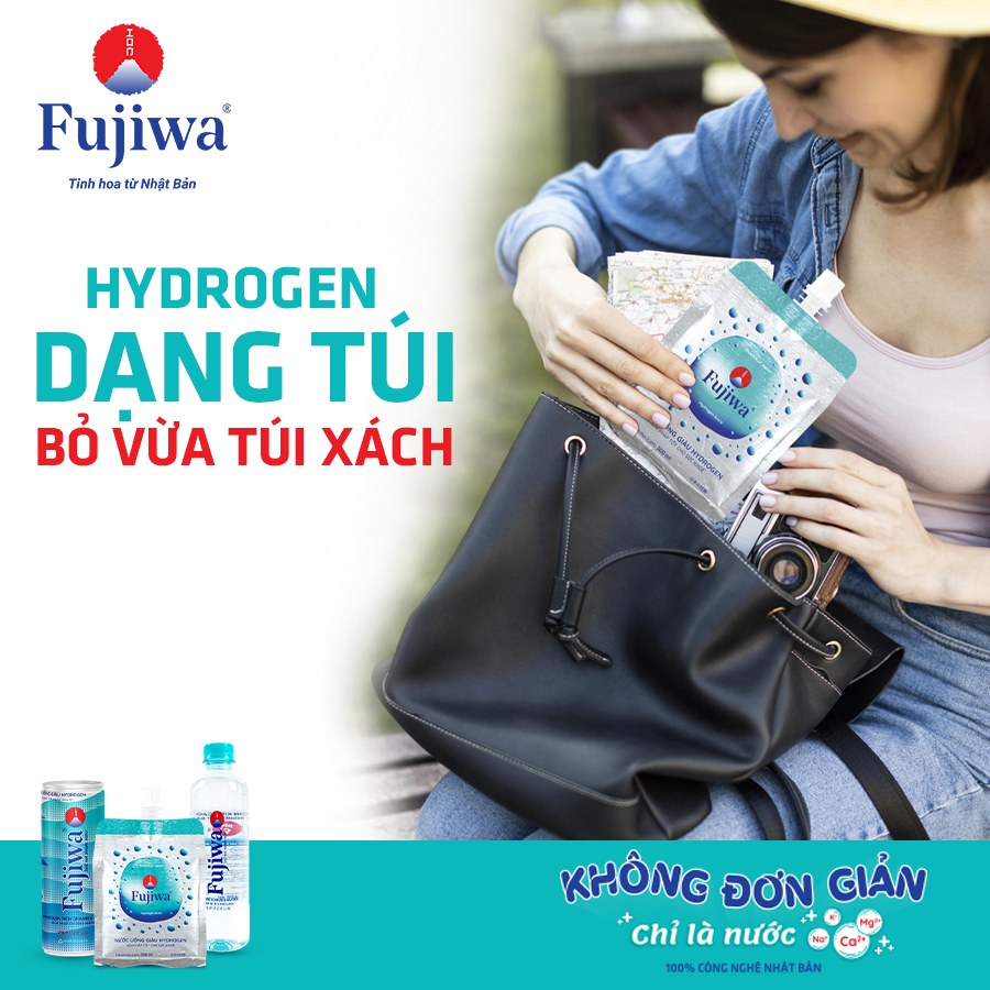 Hộp 12 Túi Nước Uống ION Kiềm Giàu Hydrogen Cao Cấp Fujiwa Dạng Túi Bạc - Detox nhanh Chống Oxy hoá mạnh