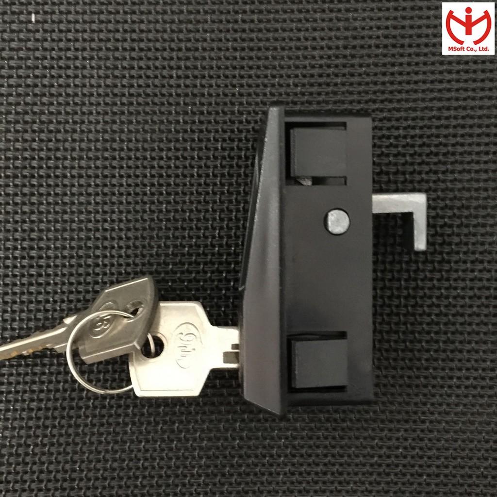 Khóa tủ sắt cửa lùa REAL T125 dùng cho tủ Hòa Phát 2 cánh trượt T6 chìa thau - MSOFT