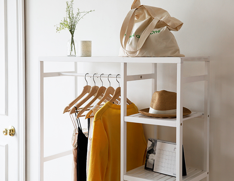 DOUBLE HANGER TỦ GỖ QUẦN ÁO XUẤT KHẨU HÀN QUỐC SHELF HANGER TRẮNG - SHELF 5F TRẮNG