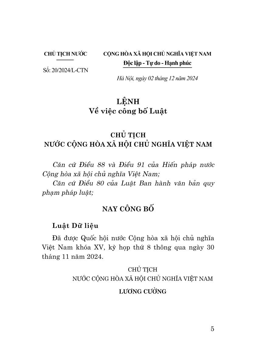 Luật dữ liệu năm 2024