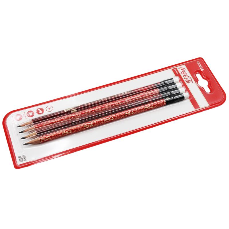 Vỉ 4 Bút Chì Gỗ HB - Coca-Cola CC026
