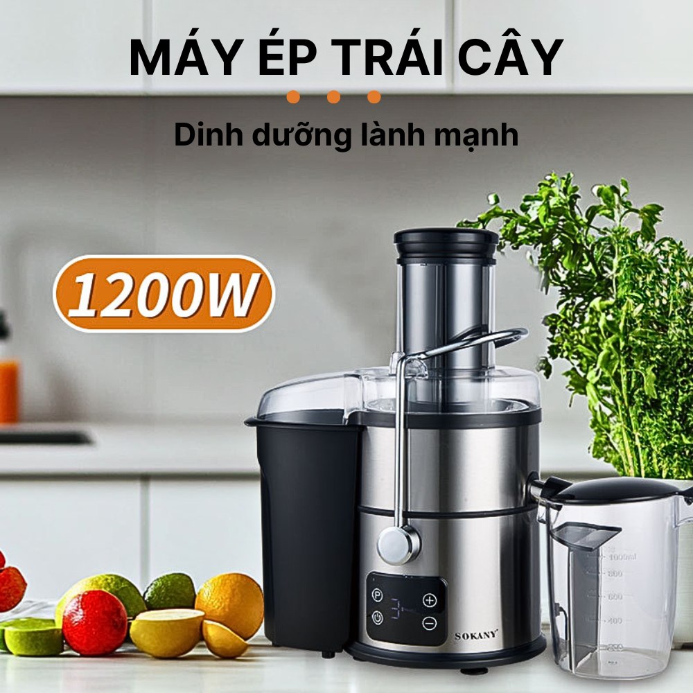 Máy ép trái cây đa năng SOKANY SK-03014 công suất cao lên đến 1200W, ép được trái cây hoa quả nhanh chóng - HÀNG CHÍNH HÃNG