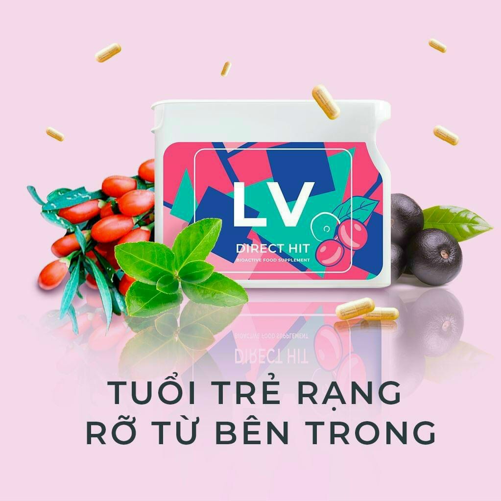 Thực Phẩm Sức Khỏe LV Direct Hit - Giữ Nét Thanh Xuân - PROJECT V - Hộp 60 Viên - Xuất xứ Pháp, Hàng Chính Hãng