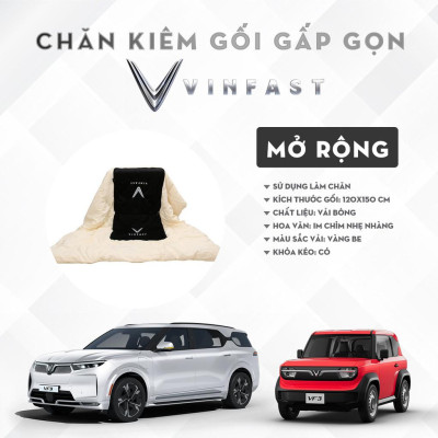 Combo gối chăn 2 trong 1,Bộ Chăn Gối Ngủ Ô Tô VINFAST Đa Năng Gấp Gọn Dành Cho Xe Hơi SIÊU SANG