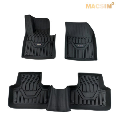 Thảm lót sàn xe ô tô Volvo XC60 2018+ Nhãn hiệu Macsim chất liệu nhựa TPE cao cấp màu đen