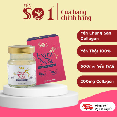 [6 Lọ Yến 70ml] Yến Số 1 Chưng Sẵn Collagen,Yến Thật, 600mg Yến Tươi, 200mg Collagen