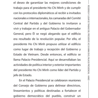 Residencia y lugar de trabajo del presidente  Ho Chi Minh en el Palacio Presidencial - Hanoi