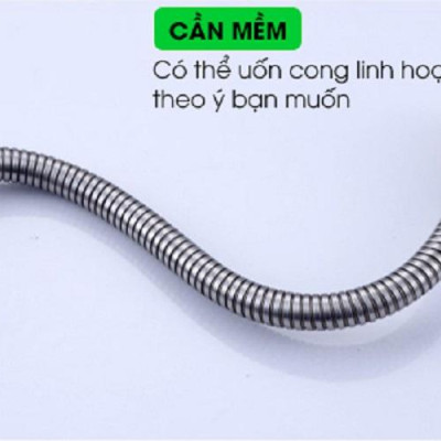 Vòi nước rửa chén bát Inox 304 Cắm Tường Cần mềm - Bát sen 1 Đường Nước (bảo hành 12 tháng)