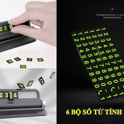 Bảng số điện thoại gắn táp lô ô tô kiêm giá để điện thoại 