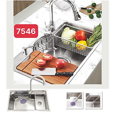 Chậu rửa 1 hố Tundo mạ nano Boss BN7848 khoét đá 75*45 mm 