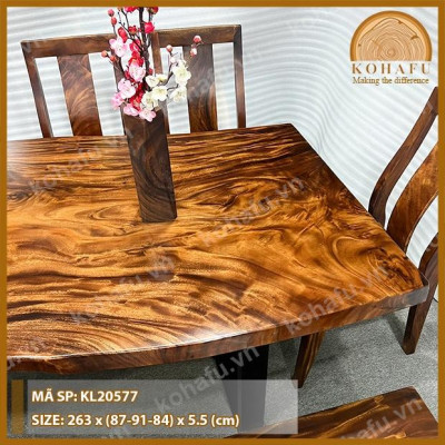 [KL20577] Bàn Ăn Gỗ Me Tây Siêu Vân Độc Đáo