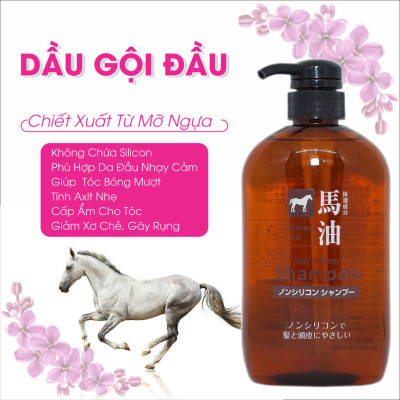 Dầu Gội Đầu Chiết Xuất Từ Dầu Ngựa Deve Cosme Station Horse Oil Shampoo (600 mL)