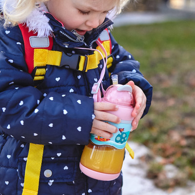 Bình uống nước có ống hút cho bé Tritan 2-Stage Marcus & Marcus, từ 12 tháng - Hồng