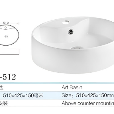 CHẬU RỬA MẶT LAVABO EUROVINTO CAO CẤP MÃ HT-512
