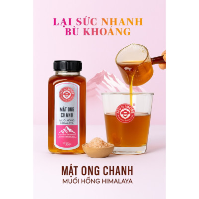 Mật ong Chanh muối hồng Himalaya - Honimore 360g - tiện lợi, tăng đề kháng
