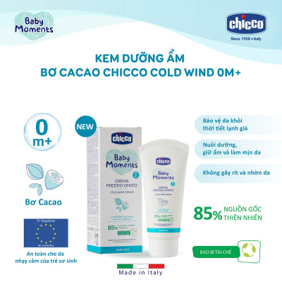 Kem dưỡng ẩm Bơ Cacao Chicco Cold Wind cho bé 0M+ 50ml
