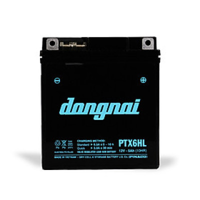 Ắc quy khô miễn bảo dưỡng Đồng Nai PTX6HL | 12V - 5Ah