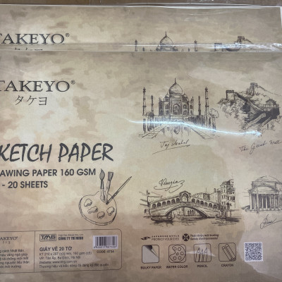 Lốc 2 Xấp Giấy Vẽ Takeyo 8734 A4 - 20 Tờ DL160 - Giao Mẫu Ngẫu Nhiên