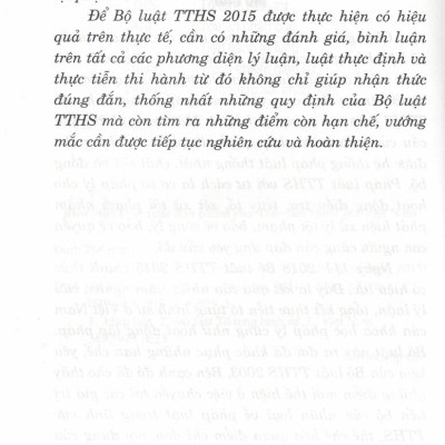 Cở Sở Lý Luận Và Thực Tiễn Của Bộ Luật Tố Tụng Hình Sự 2015