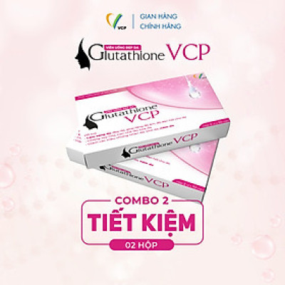 [Combo 2 hộp] TPBVSK Viên uống đẹp da Glutathione VCP - Hỗ trợ làm sáng da, giảm các triệu chứng nhăn da, khô da, nám da - Hộp 20 viên