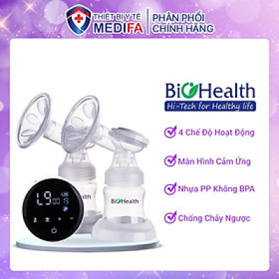 Máy hút sữa điện đôi Biohealth IE - Sử dụng pin sạc, có chế độ massage và 3 chế độ hút