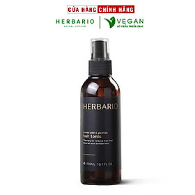 Nước dưỡng tóc vỏ bưởi và bồ kết Herbario 100ml kích thích mọc tóc, ngăn rụng tóc thuần chay