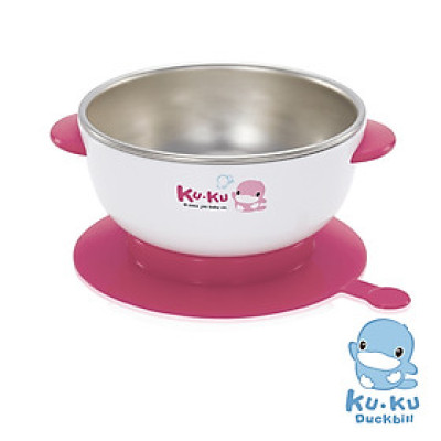 CHÉN ĂN INOX CÓ ĐẾ DÍNH KUKU - KU5464 ( CHÉN NẤU CƠM NÁT CHO BÉ )