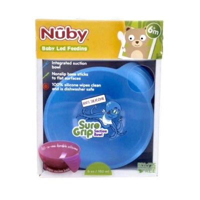 [ 5601-Nuby ] Bát ăn dặm Sure Grip, 100% Silicone cao cấp, siêu mềm, đế bát chống trượt ( NSX 25.03.2017 )