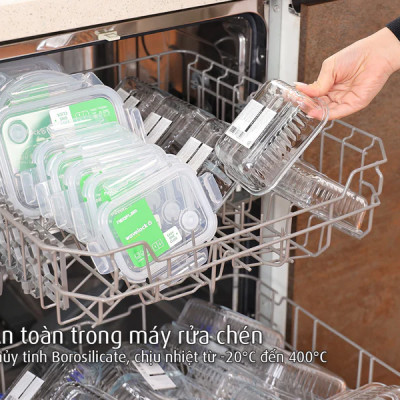 Bộ hộp thuỷ tinh 12 món bảo quản, đựng thực phẩm Neoflam Hàn Quốc - Wavelock, Dùng bảo quản, nướng, hâm nóng thực phẩm