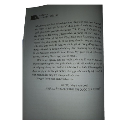 Sách - Quốc Gia Và Siêu Quốc Gia - NXB Chính Trị Quốc Gia