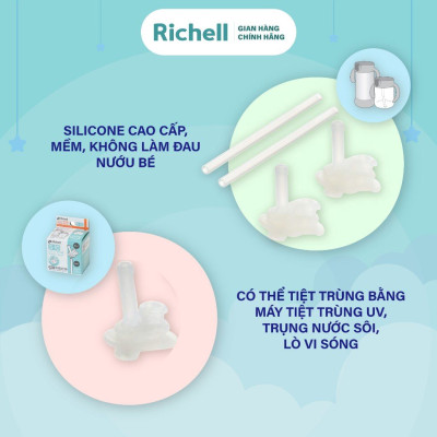 Ống hút S-10 Richell Nhật Bản - 2 bộ | Baby
