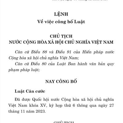 Luật Căn cước công dân (bản in 2024)