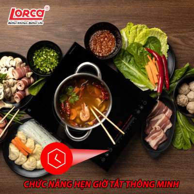 Bếp từ đơn LORCA TA-1018 PLUS - Hàng chính hãng cao cấp nhập khẩu, bo viền kim loại, công suất lớn