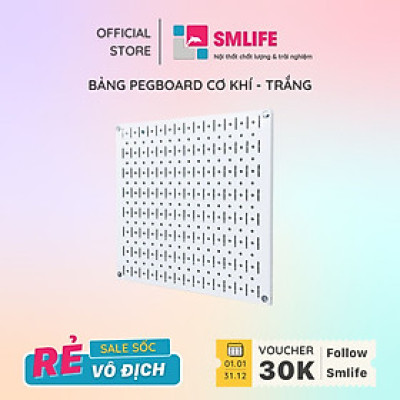 Bảng treo dụng cụ Pegboard vuông 40×40 – Trắng