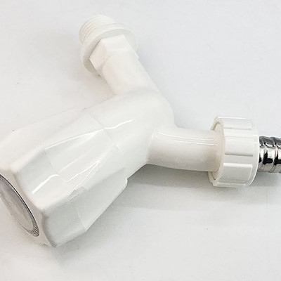 Bộ 3 vòi hồ tay núm tròn nhựa PP trắng, thân ngắn, ren 21-27mm Eurolife EL-HN05 (Trắng) (3 cái)